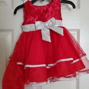New Red and Silver Size 3-6 Months Dress